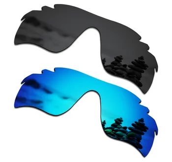 

SmartVLT 2 Pieces Polarized Sunglasses Replacement Lenses for Oakley RadarLock Path Vented Stealth Black and Ice Blue