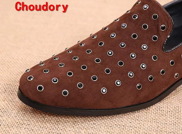 Choudory/Zapatillas Hombre черный шипами Мокасины мужские итальянские кожаные туфли повседневные Sapatos masculino праздничное платье официальная обувь для мужчин - Цвет: as picture