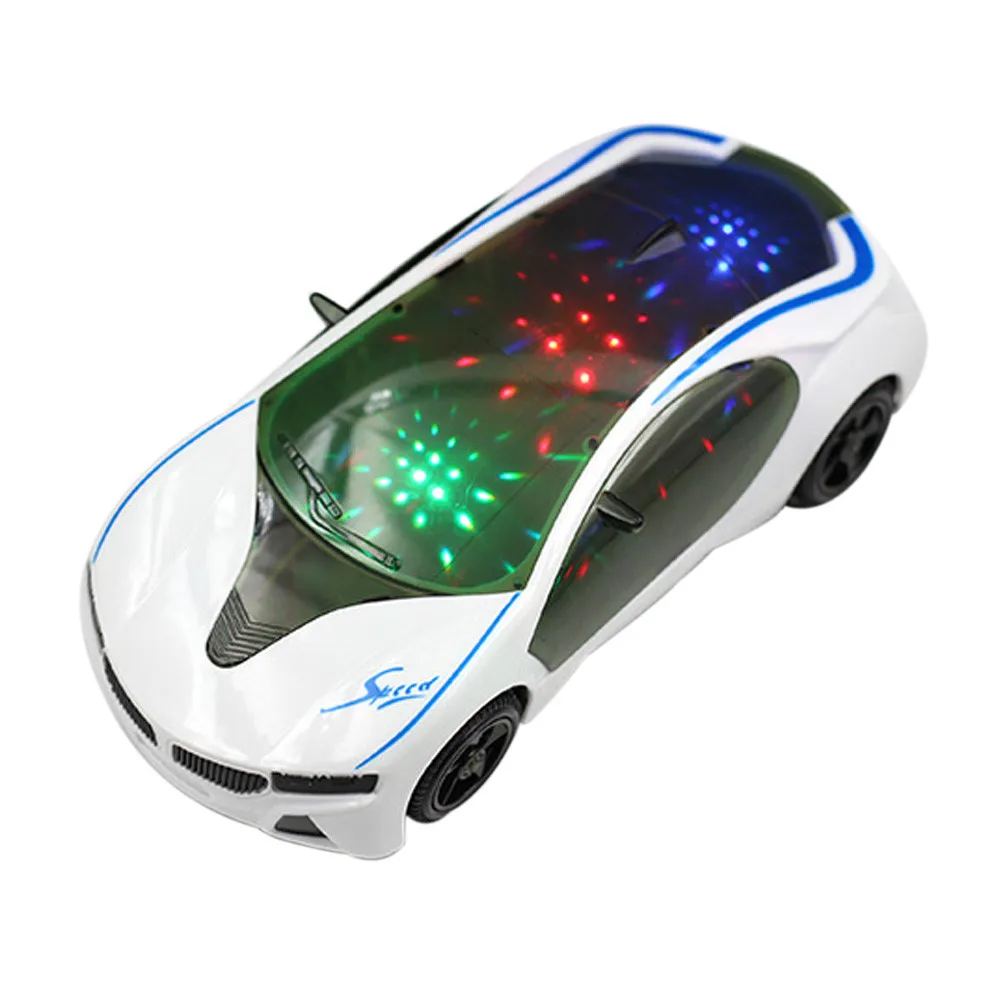 Модель автомобиля Волшебный трек 3D суперкар стиль-электрическая игрушка с колесами и музыкой-дети мальчики девочки подарок светится в темноте D301225 - Цвет: white