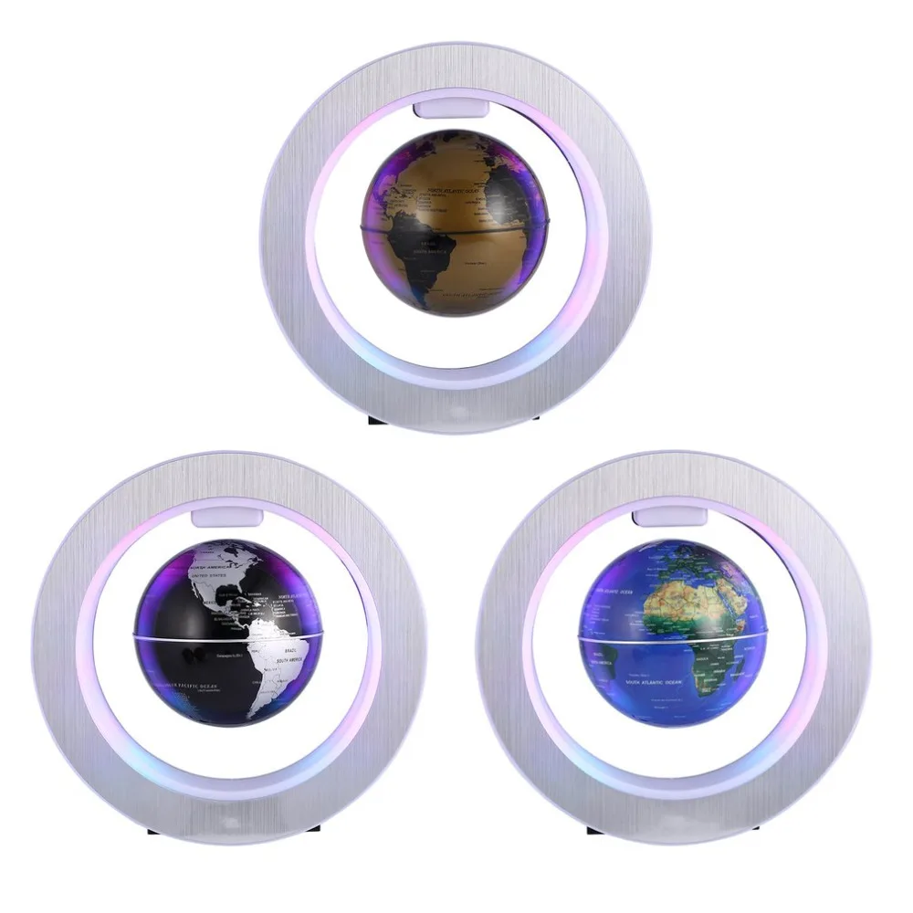

Novelty LED Floating Tellurion Round Magnetic Levitation Globe World Map with Led Light Us Plug Home Office Decor 3 Colors