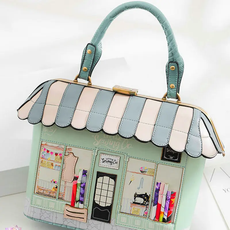 3D Вышивка необычная комната Лолита забавная в форме дома сумка уникальная новинка мультфильм креативная сумка через плечо женская