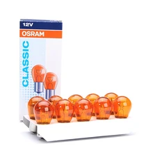 Автомобильная галогенная лампа OSRAM 7507 PY21W S25 BAU15s 12 в 21 Вт желтая Янтарная металлическая база поворотные сигнальные лампы тормозной светильник