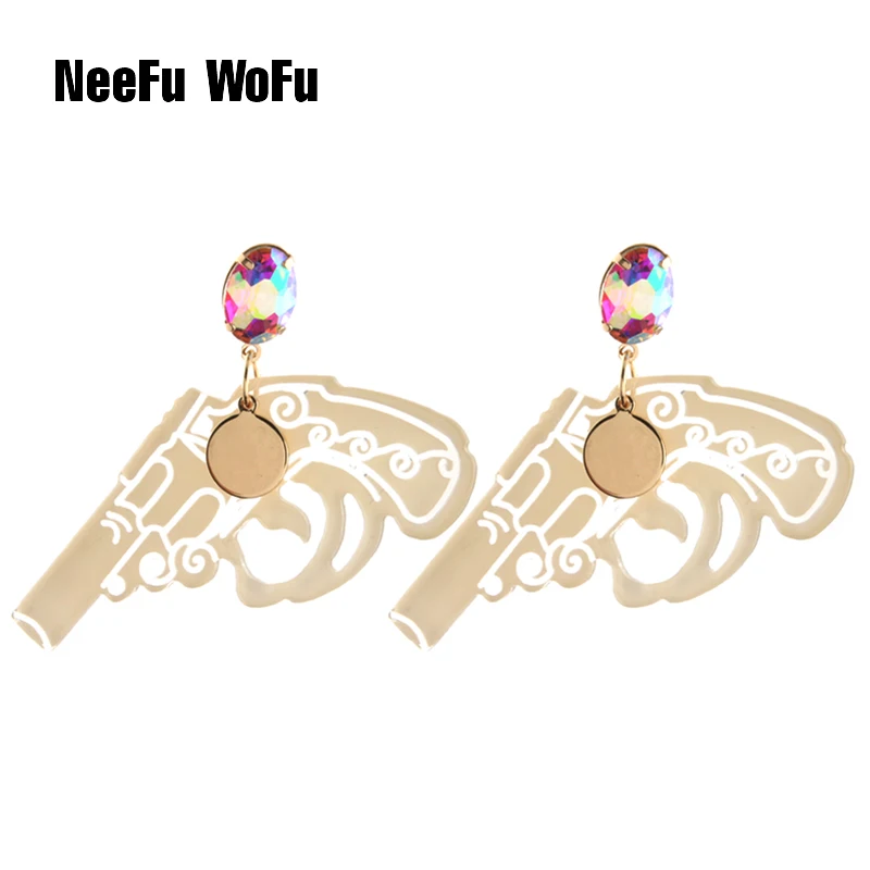 

NeeFu WoFu 2020 Drop Crystal Earrings Resin Earring Carved PatterBand Big Earring For Woman Large Long Brinco Ear Oorbellen Gift