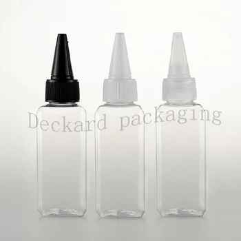 

50PC/LOT 50ml Plastic Liquid Empty Bottle Sample for liquid Plastic-vials Storage with pointed Cover plastic Essence Oil bottles