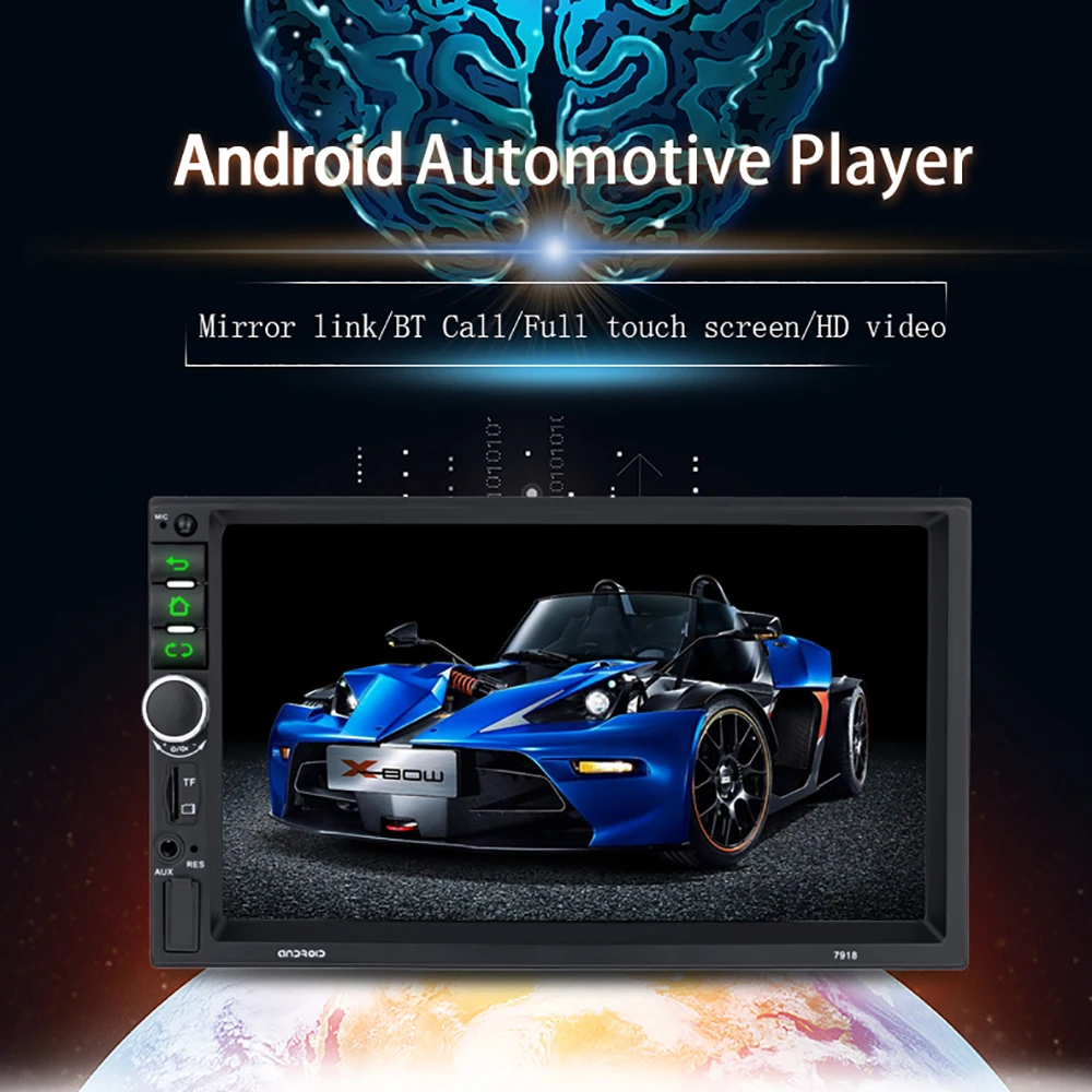 2 Din Android 9,1 Универсальное автомобильное радио gps навигация Wifi Bluetooth USB 7 ''сенсорный автомобильный мультимедийный плеер аудио плеер авторадио
