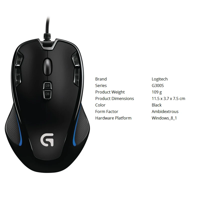 Оригинальная мышь logitech G403/G502/MX518/G402/G302/G102/G300s Проводная игровая мышь с поддержкой настольного компьютера/ноутбука Windows 10/8/7