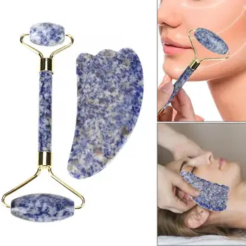 

Body Massager Natural Quartz Stone Slimming Face Massage Roller Scraping Board Skincare Lifting Tool Massage Relaxation v