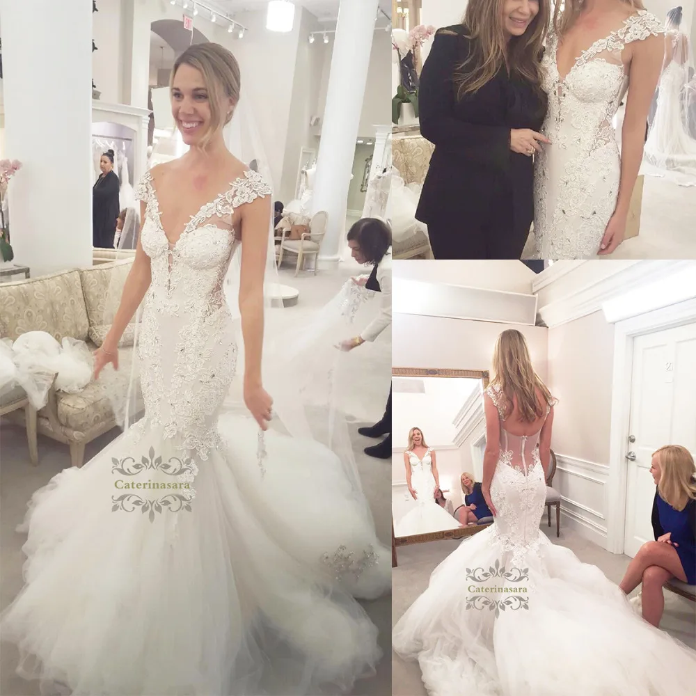 2019 Vrouwen Sexy V-hals Trouwjurken Mermaid Rok Bruid Gown Meisjes Bridal Wedding Party Trompet Ontwerp Fit en Flare Kristallen 2019 Vrouwen Sexy V-hals Trouwjurken Mermaid Rok Bruid Gown Meisjes Bridal Wedding Party Trompet Ontwerp Fit en Flare Kristallen