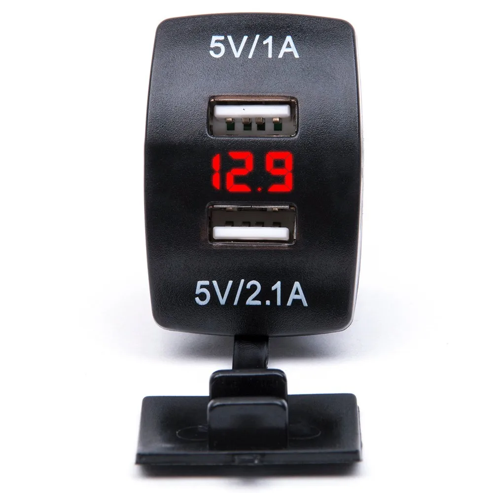 Водонепроницаемый 12 V-24 V Мини двойной микро порт USB разъем+ Автомобиль Мотоцикл Зажигалка для сигарет розетка машинный Зарядное устройство+ светодиодный цифровой вольтметр