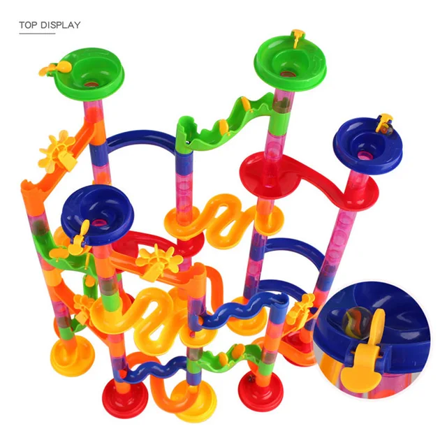 Marble Race Run Maze Ball Track Building Blocks Toys Tubular Track Maze Ball Rolling Toy Children DIY Building Blocks Toys Gifts 6