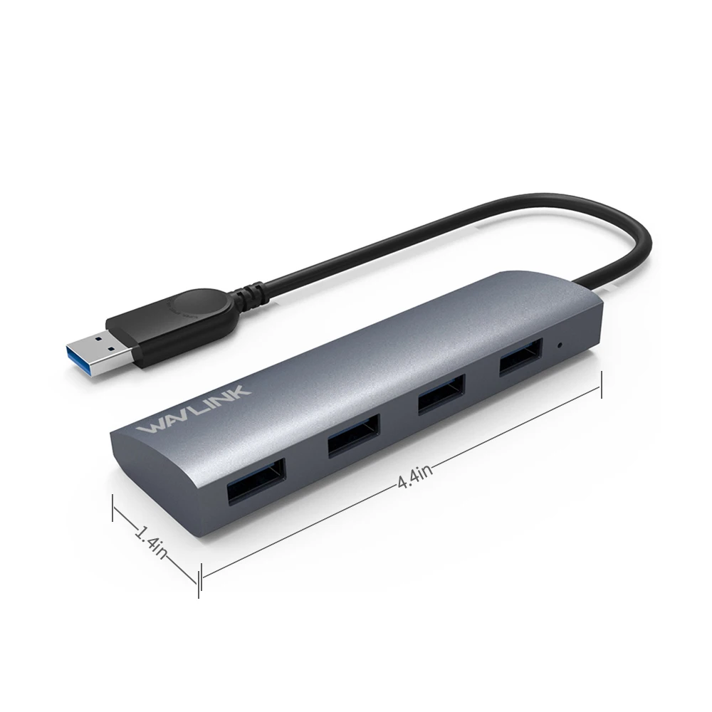 Wavlink usb-хаб 3,0 4 порта алюминиевый сплав высокая скорость 5 Гбит/с Мульти USB 3,0 концентратор разветвитель адаптер для ноутбука macbook компьютер