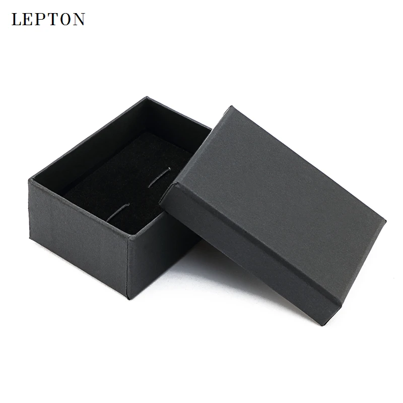 Lepton Black Paper Cufflinks Boxes 10 PCS/Lots High Quality Black matte paper Jewelry Boxes Cuff links Carrying Case wholesale