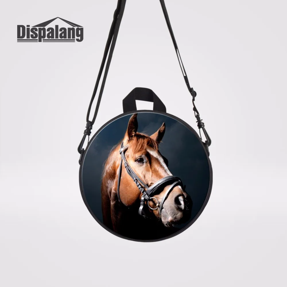

Dispalang Design Children Backpack Crazy Horse Head 3D Printing Back Pack For Kids Round Bagpack Small Shoulder Bag Schoolbag