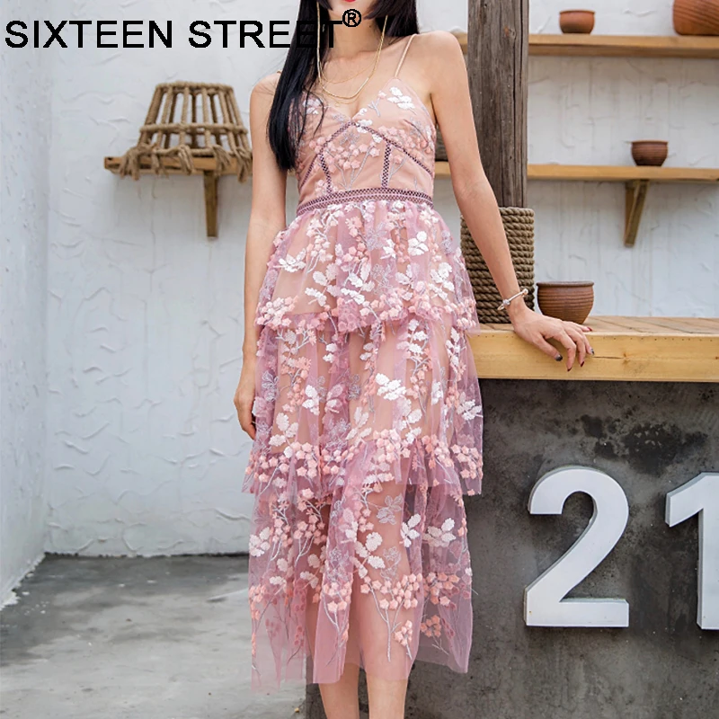 

New summer woman holiday dress spaghetti strap sleeveless bling sequined embroidery sexy causal mid-calf dresses