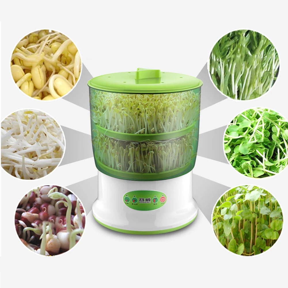 Household Automatic Large Capacity Double-Layer Bean-Toothed Sprouts Machine 