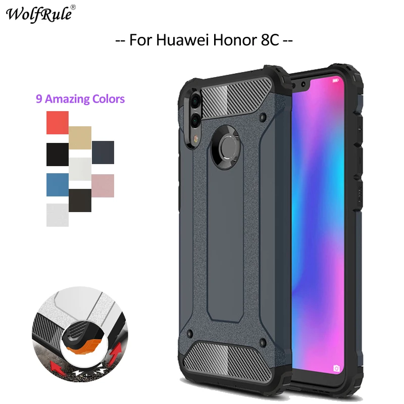 

For Cover Huawei Honor 8C Case WolfRule TPU & PC Armor Bumper Housings Protective Phone Case For Huawei Honor 8C Cover 6.26''