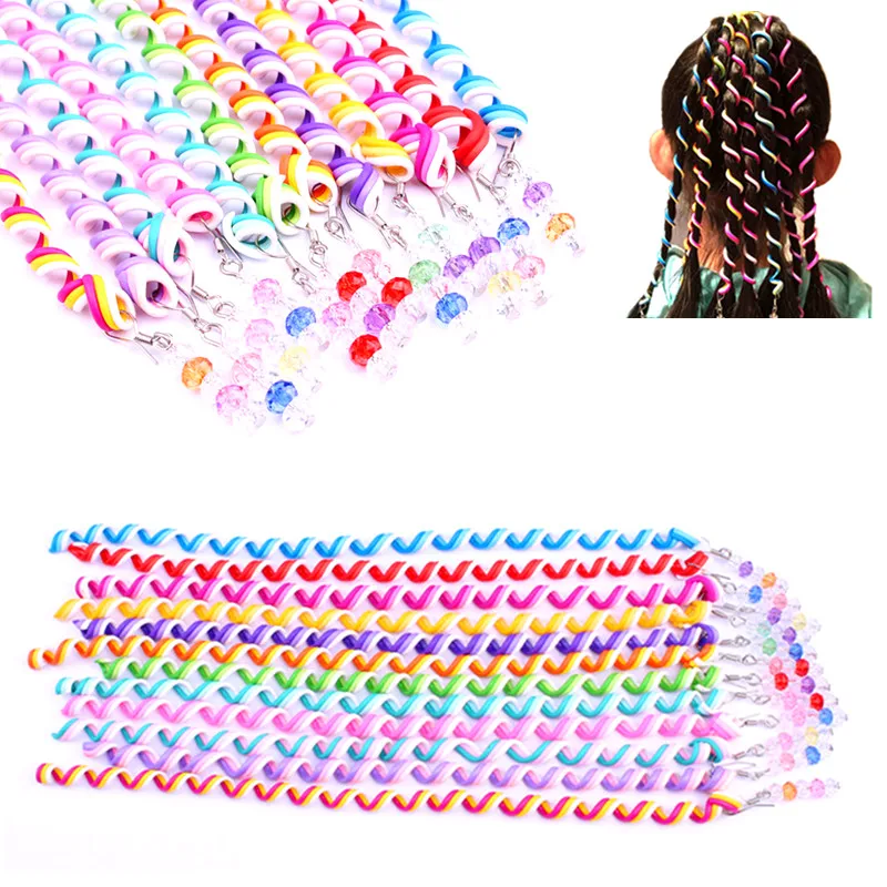 

5pcs Rainbow Color Hair Braiding Tools For Girls Spiral Hair Bands For Styling Hair Hairstyle Elastic Headbands Hair Accessories