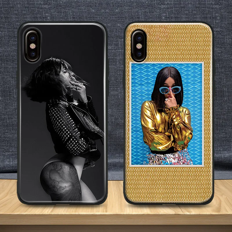 

Cardi B rapper Hiphop Soft Silicone Phone Case Cover Shell For Apple iPhone 5 5s Se 6 6s 7 8 Plus X XR XS MAX