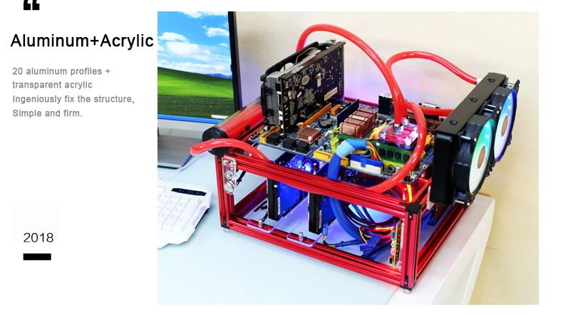 QDIY PC-JMK9, новинка, заказной большой E-ATX, полностью открытый летний алюминиевый блок, платформа водяного охлаждения, игровой плеер, ПК, чехол для компьютера