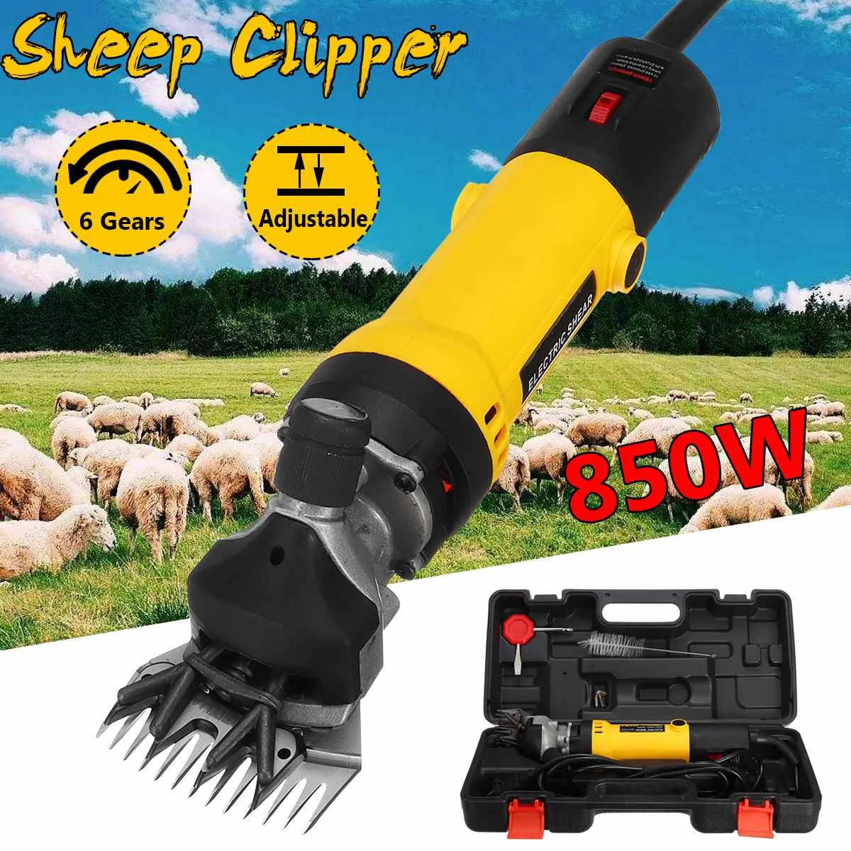

Electric Sheep Pet Hair Clipper Shearing Kit 850W EU Plug Shear Wool Cut Goat Pet Animal Shearing Supplies Farm Cut Machine