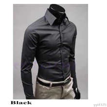 Новая мода мужские роскошные стильные повседневные платья Slim Fit Повседневная Блузка с длинным рукавом