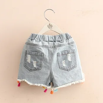 2018 Hot Summer Fashion Beauty Cute 2 3 4 6 8 10 12 Years Children Short Jeans Pants Baby Kids Girls Denim Tassel Hole Shorts 2
