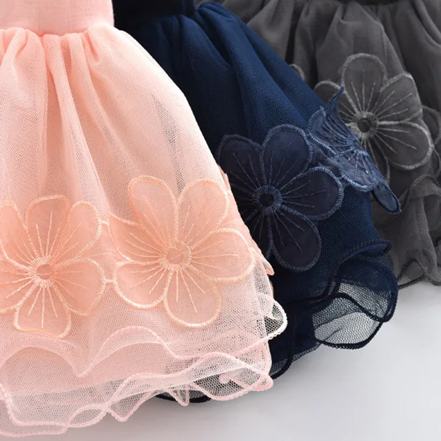Spring Fall Summer Clothing Children Girl Cute Baby Kid Floral Tutu Cotton Skirts Lace Cotton Flower Princess High Quality 2-9Y