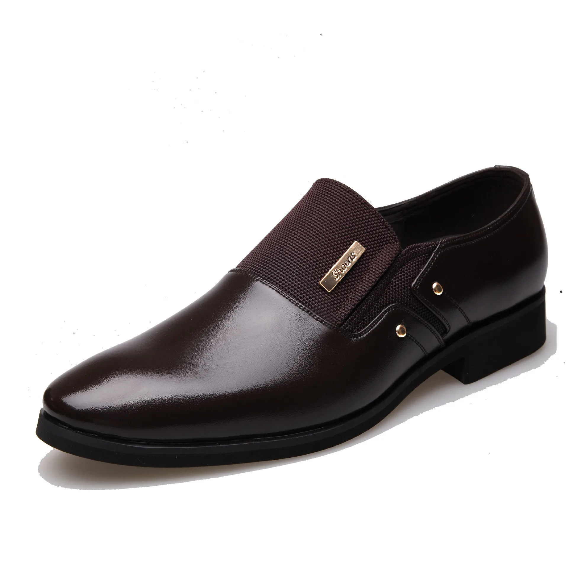 17 новая весенняя мужская обувь, мужская деловая обувь, повседневная кожаная обувь, мужская обувь 454647 - Цвет: Коричневый