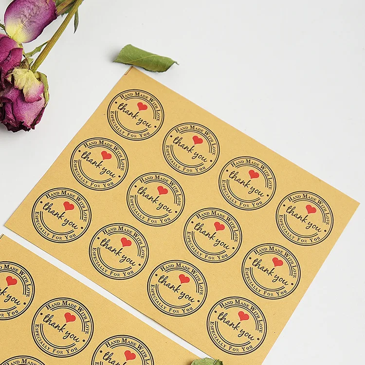 120 наклейки Kraft круглая бумага Спасибо наклейки этикетки для печати наклейки марки Скрапбукинг Винтаж милые офисные хлебобулочные