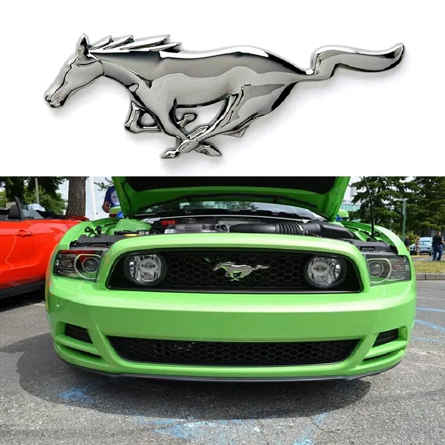 3D 15.5cm Running Horse Logo Metal Car Sticker Fender Emblem Badge