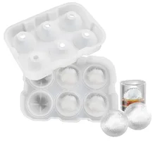 Форма для льда Сферический лед Хоккей лоток плесень прозрачный Круглый силиконовая форма для льда с крышкой виски L0424