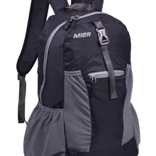 MIER легкий складной рюкзак, водонепроницаемый удобный рюкзак для путешествий, 30л, черный