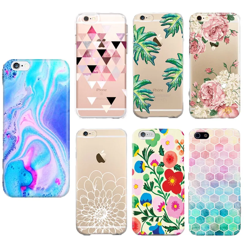 2018 Красочные цветы дерево решетка краска телефон для Iphone X 5 5S 6 6s 7 Plus 8 Винтаж