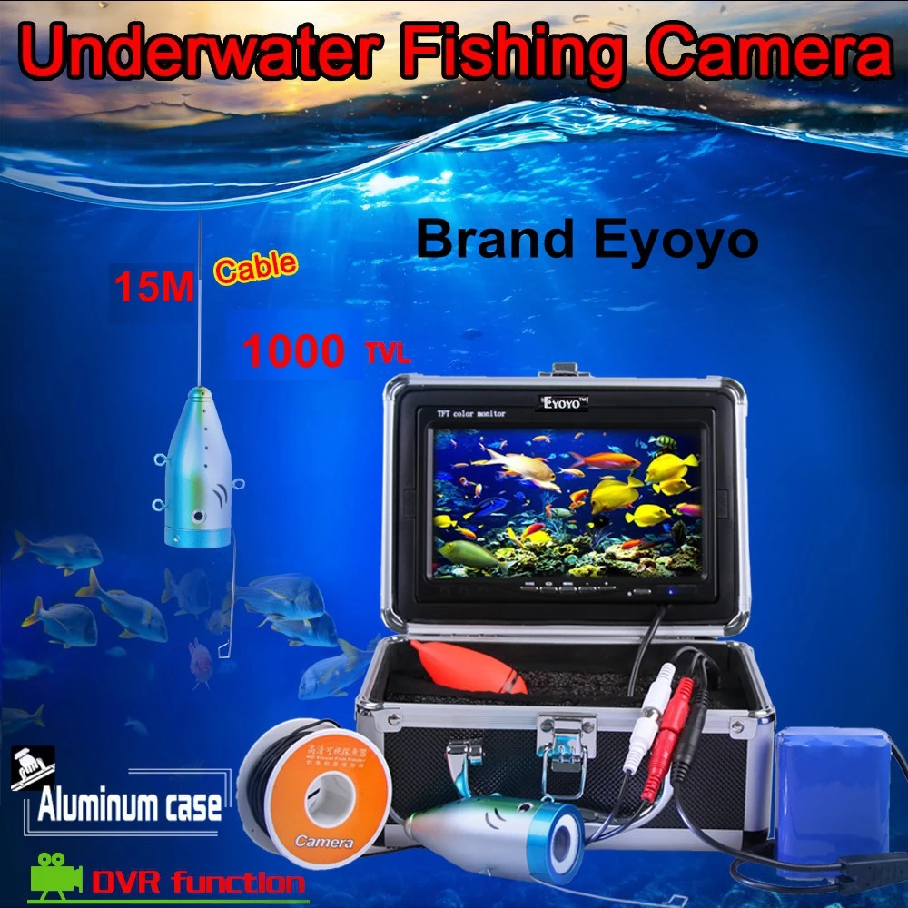 

Free Shipping!Eyoyo SY7000DVR 15M 1000TVL HD CAM Professional Fish Finder Underwater Fishing Video Recorder DVR 7" Color Monitor