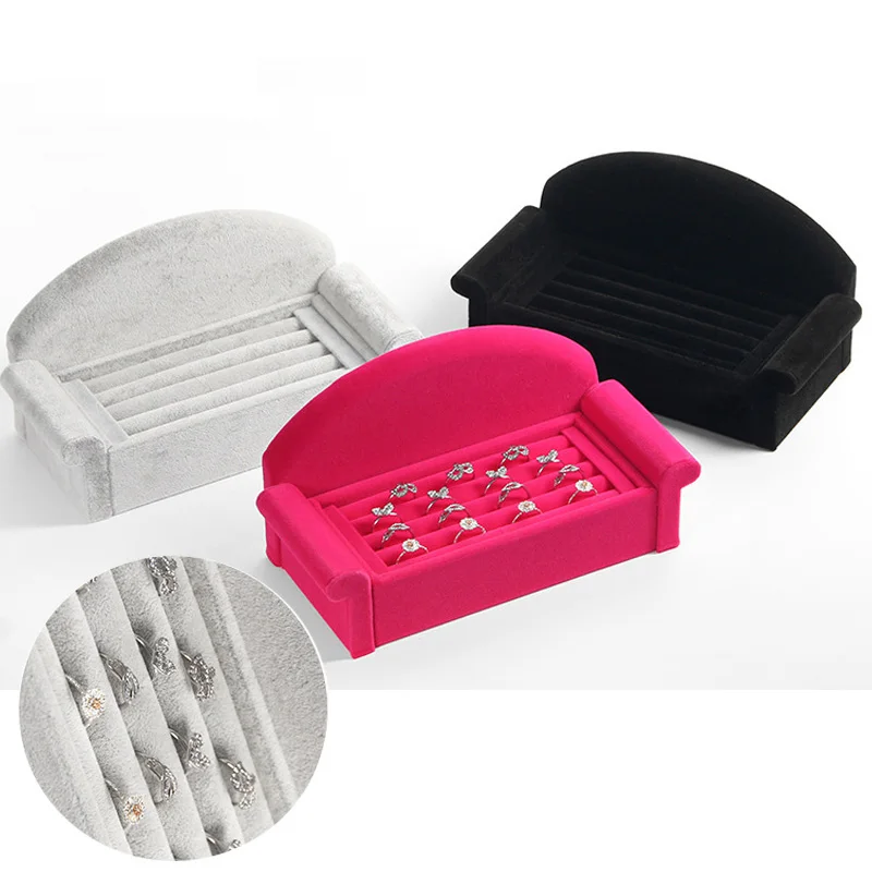 Hot selling new style 3 Colors Princess Jewelry Ring Shelf Earrings Tray Jewelry Counter Decoration Storage Box Display Props