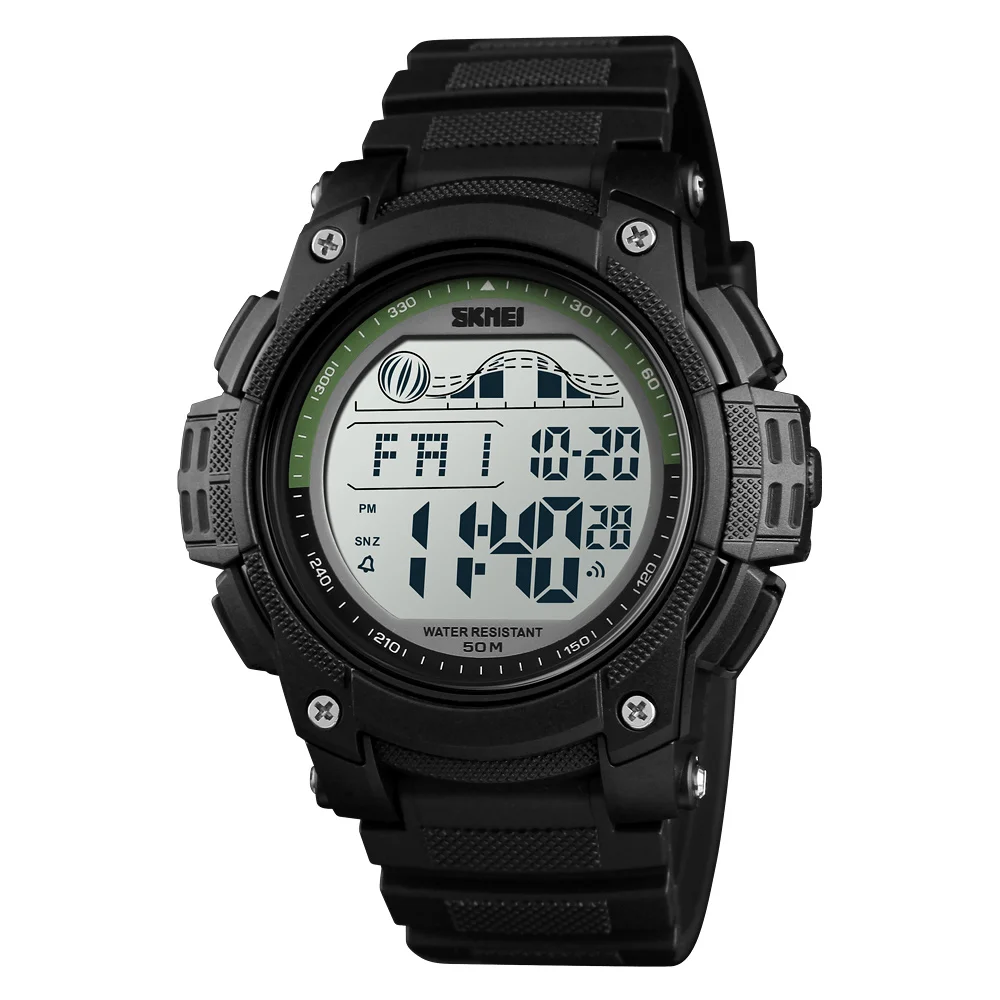 Skmei Горячая Марка мужские s спортивные часы для дайвинга 50 м цифровые светодиодные армейские часы мужские модные повседневные электронные наручные часы relogio - Цвет: green