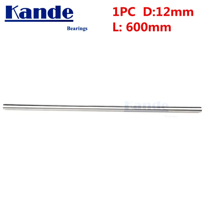 1pc d:12mm 600mm 3D printer rod shaft 12 mm linear shaft chrome plated rod shaft CNC parts Kande