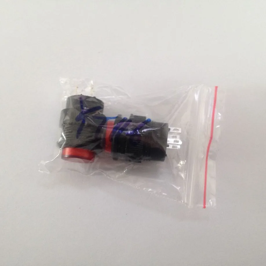 

2pcs R16-503BD YT116 16 mm Locking Latching Red Light Off/On Push Button Switch AC 250V 3A automatic reset button