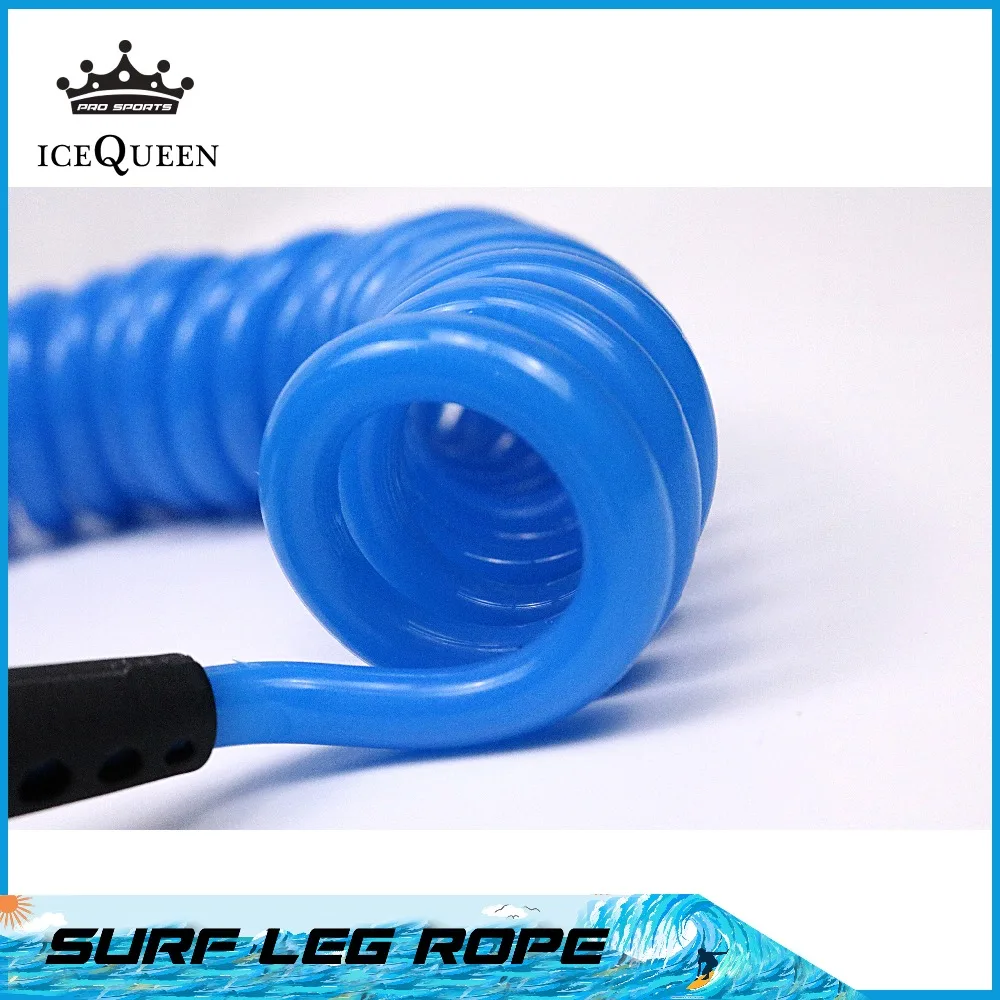 

Free shipping 7mm 10ft Surf leash Coiled SUP Leg Rope with Double Stainless Steel Swivels and Triple Rail Saver