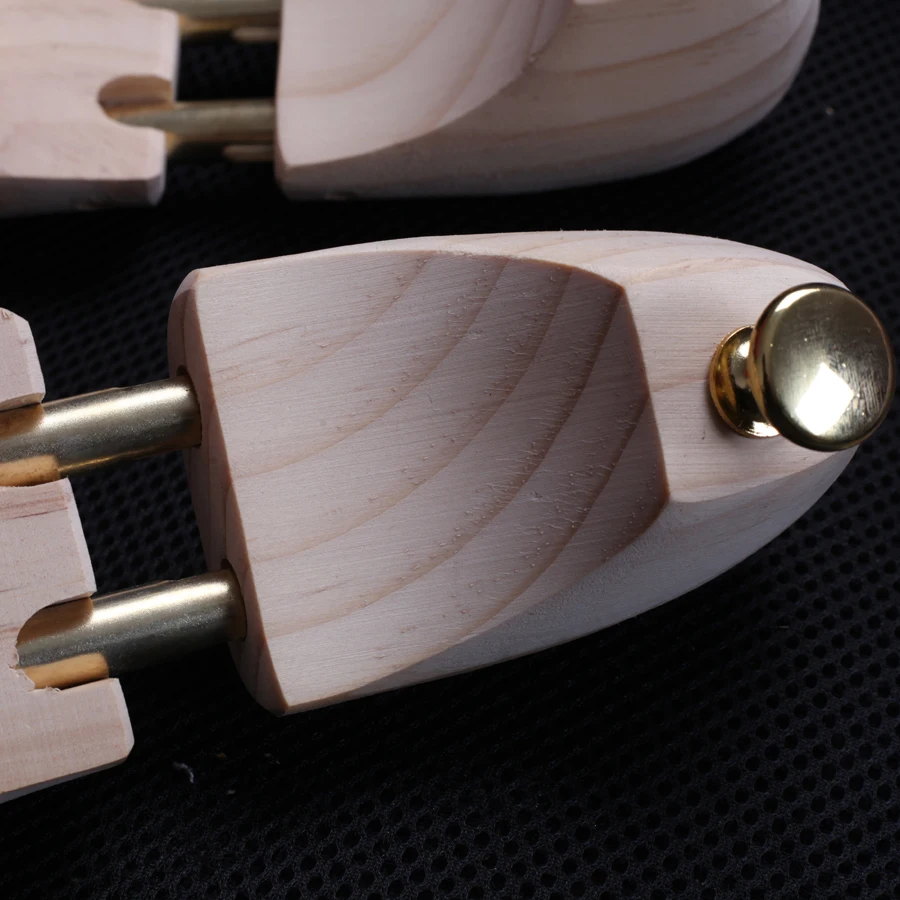 Baratos Zapatos de madera de pino árboles perilla de Metal longitud y anchura ajustables Cuidado del zapato