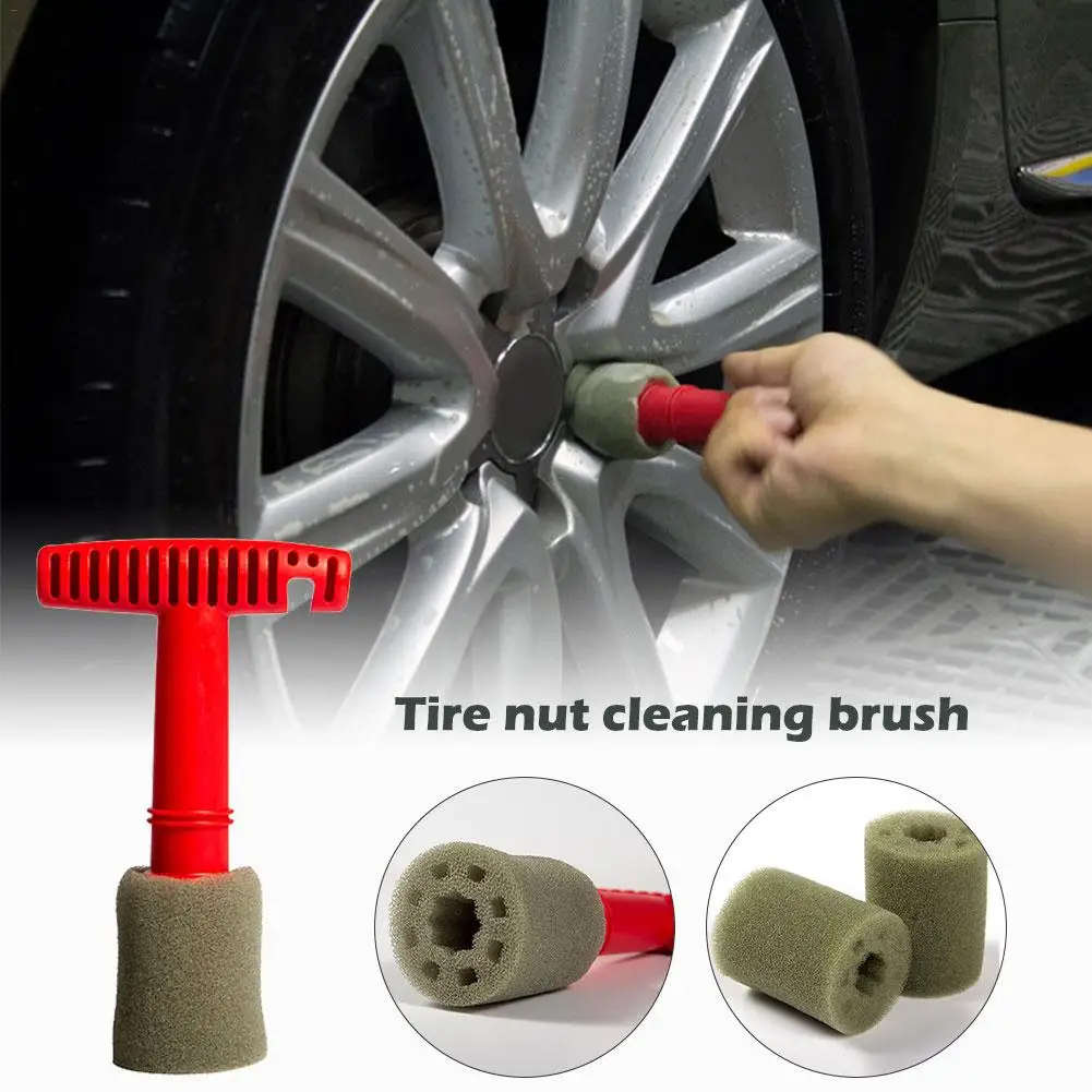 

1PC Car Tire Screw Brush Embedded Steel Ring Screw Cleaning Brush Hub Nut Wheel Cleaning Brush
