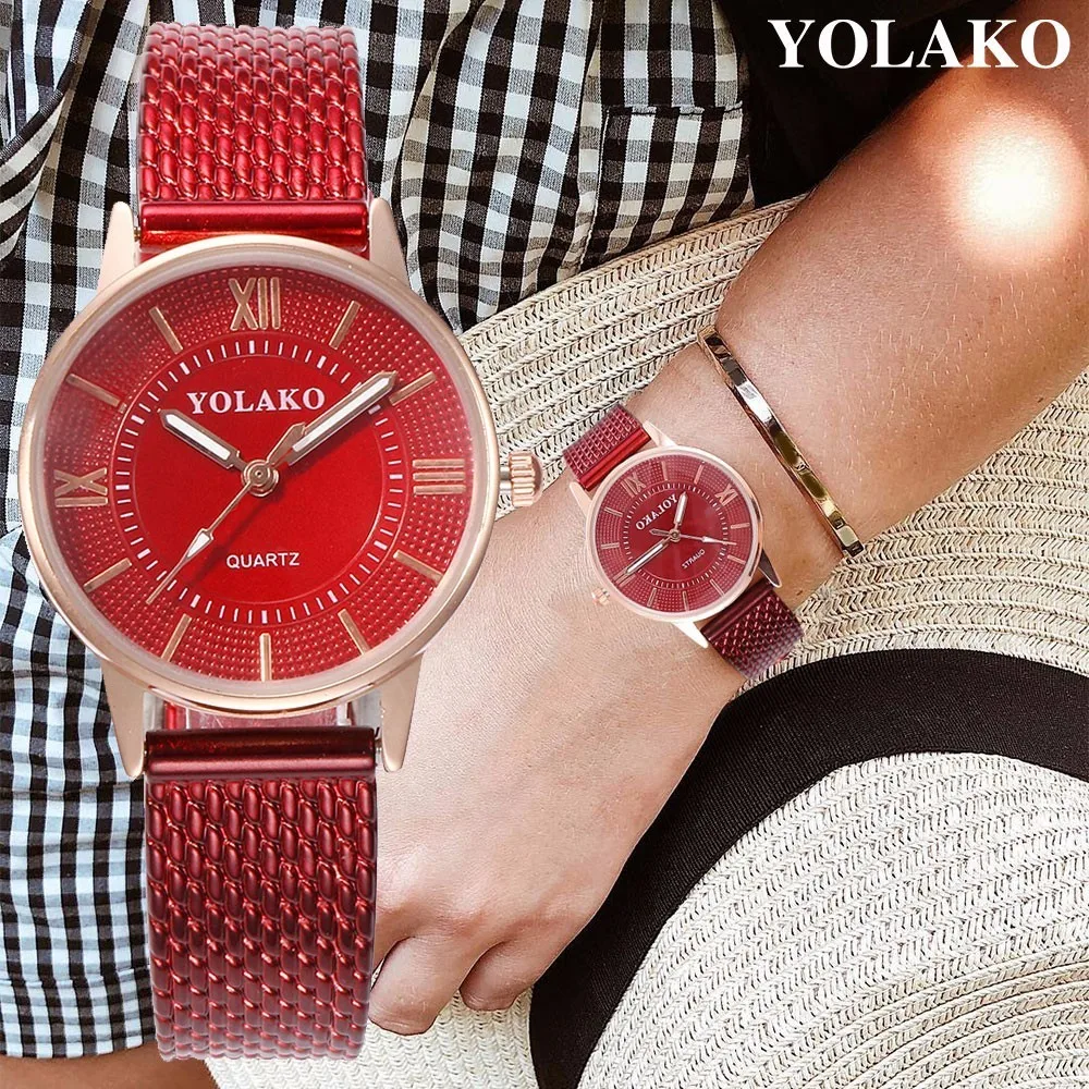 

Fashion Women Business Dress Wrist Watch Ladies Plastic Quartz Watches Relogio Feminino YOLAKO Brand