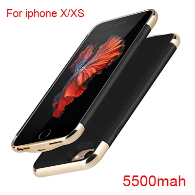 For iPhone X XS Для Iphone 6 6s 7 8 аккумулятор черный чехол Зарядное устройство ультра тонкий внешний резервный чехол для Iphone X XS 7 8 Plus power Bank - Цвет: For iPhone X XS