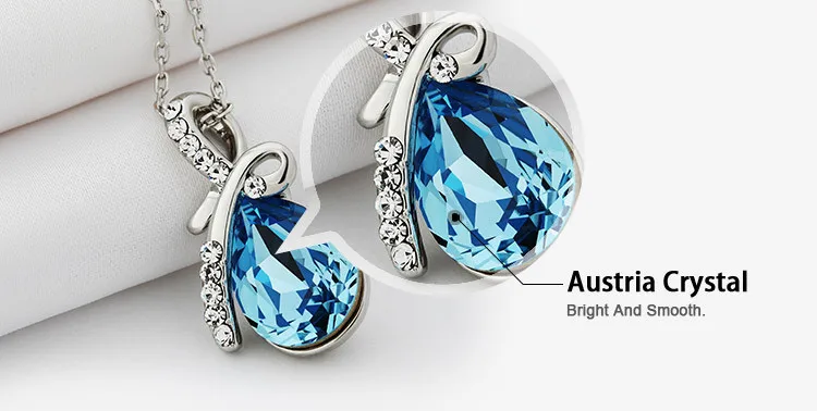 Neoglory, австрийские кристаллы и чешские Стразы, подвеска, длинное ожерелье для леди, в форме капли воды, элегантное классическое ювелирное изделие, подарок