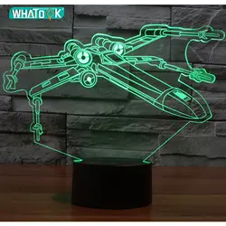 X-wing Fighter Звездные войны ночника 3D Vision светодиодные ночники usb стол Lampara 7 цветов Изменение сенсорный Сенсор Luz noche