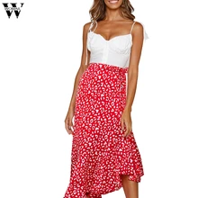 Женская юбка, женская летняя леопардовая юбка с эластичной талией, винтажная свободная длинная юбка макси, модная Повседневная Новинка, Прямая поставка A1