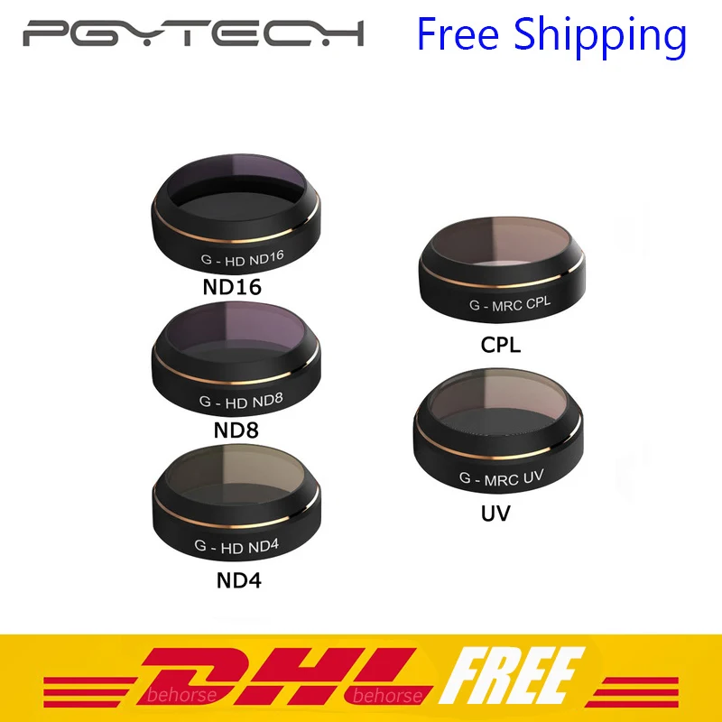 

5 Pieces PGYTECH Mavic Pro Filters kit set ND4 ND8 ND16 G-UV CPL Camera Lens Filters for DJI Mavic Pro Drone Accessories