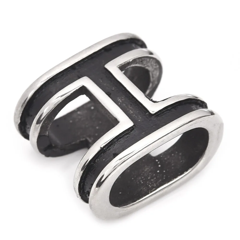 

Stainless Steel Slip Bead H Shaped Large Hole 12x6.5mm Metal Beads Sliders for DIY Bracelet Charms Men Jewelry Making Components