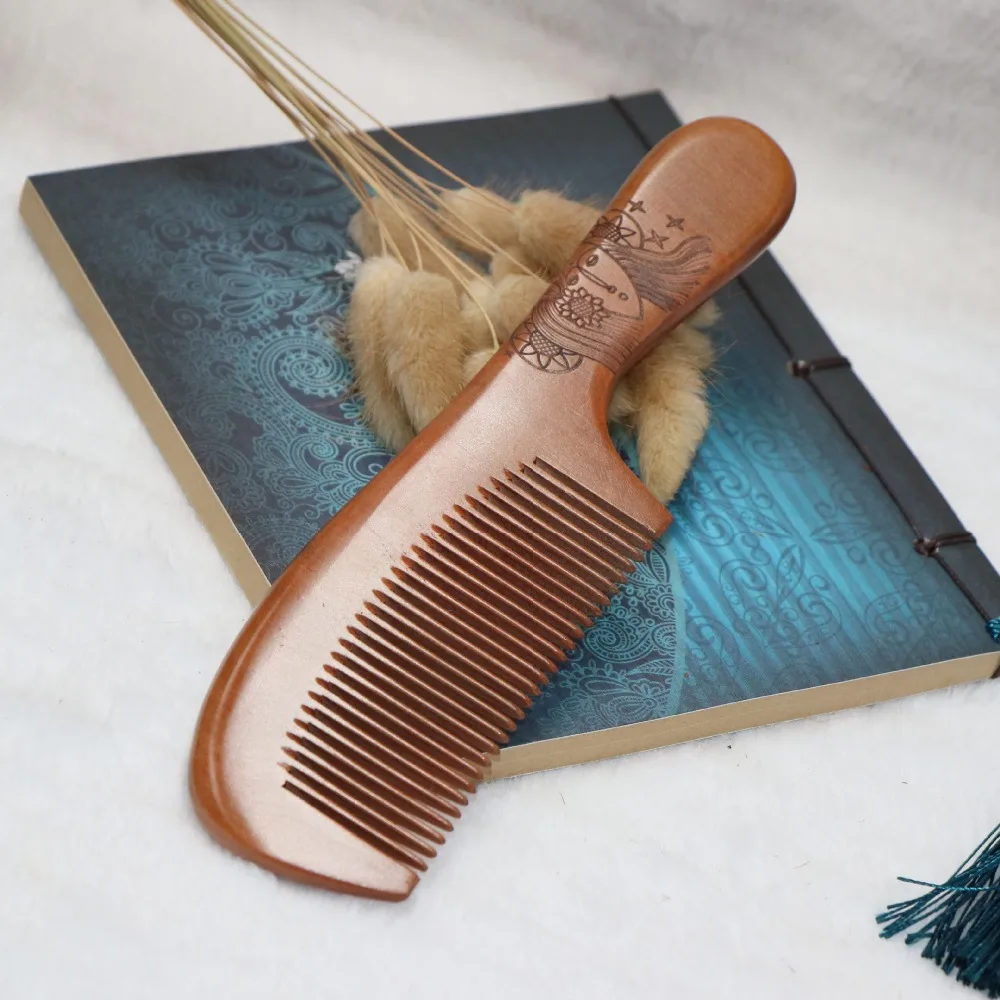 

1pcs Anti-Static Natural Pocket Wooden Comb Peach Wood Hair Comb Hair Salon Styling Tools Hairdressing Hair Care Barbers