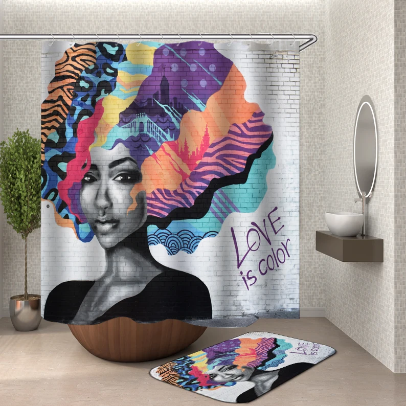 Настенная занавеска для душа s Геометрическая занавеска для ванной s Ткань Водонепроницаемая занавеска для ванной комнаты s с крючками 3D занавеска для ванной или коврик - Цвет: HY87
